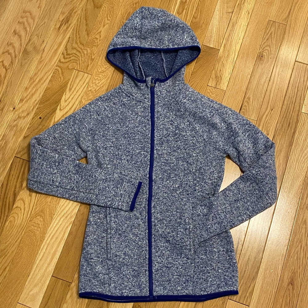 Tek Gear blue sweater fleece zipper hoodie jacket XS